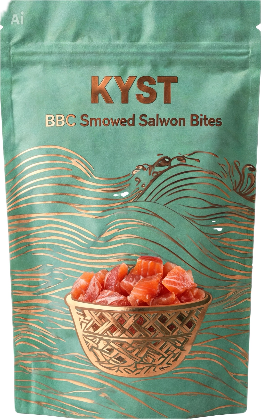 KYST salmon bites, wave pouch detail